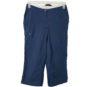 LL Bean Crop Cargo Pants Womens 6 Trail Straight Leg Hiking Trail Outdoor Blue